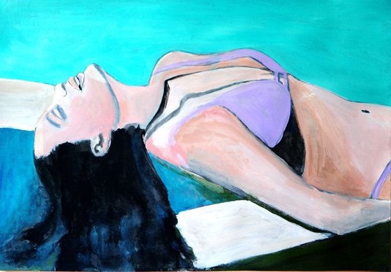 At the pool  II / 42 x 29.7 cm