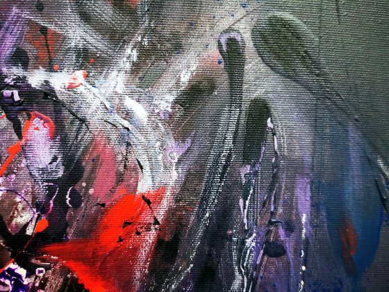 Deep Velvet And Red Enigmatic Enigmatic Abstract Gestural Abstract Painting Still Life By O Kloska