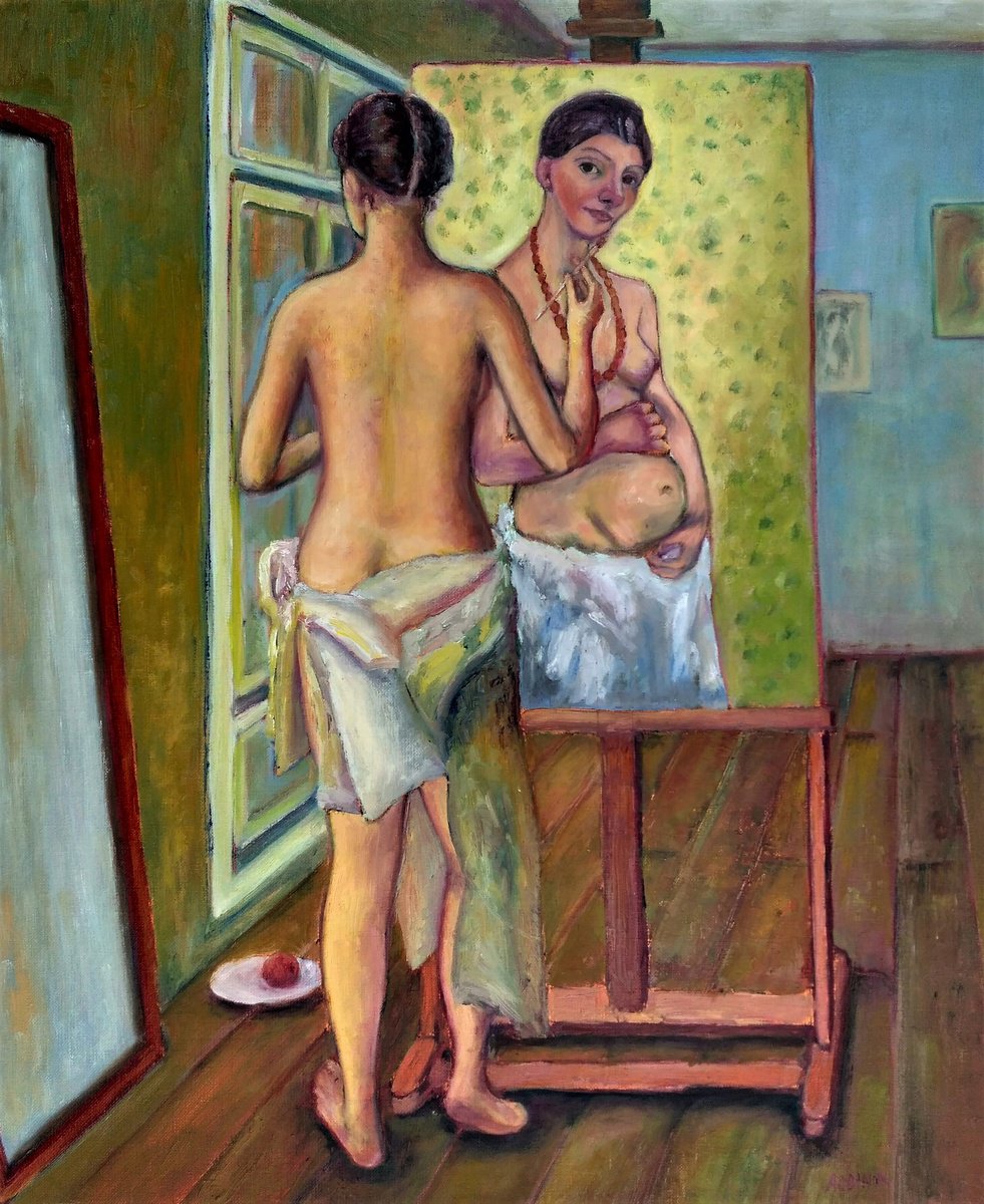 Impressionistic Portrait Oil Painting By Albina Urbanek, 20 X 24, Paula, Original Artwork