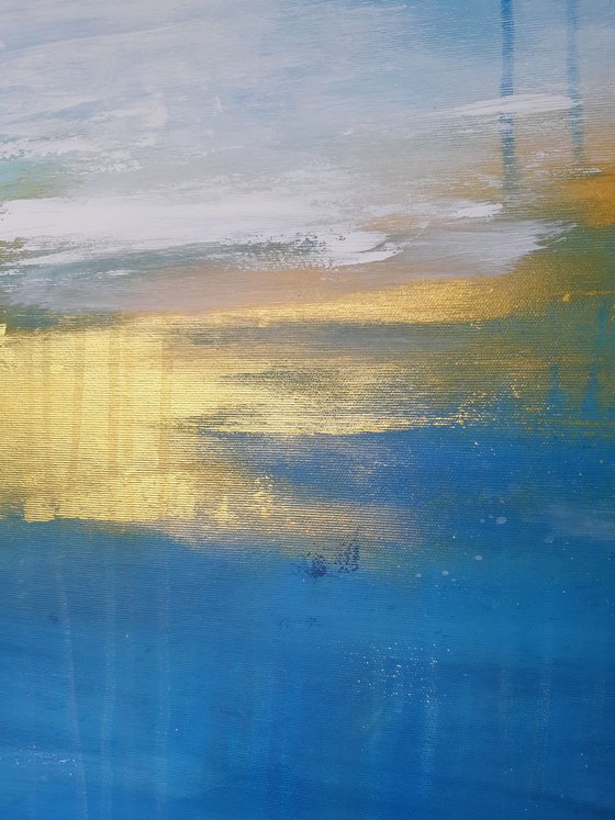 FLOATING GOLD #2 - Large abstract Seascape