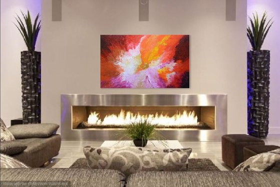 WILD ORCHID -  SUPER OFFER UNTIL DECEMBER 31; GIFT IDEAS; HOME, OFFICE DECOR; LARGE COLORFUL ABSTRACT AERIAL PAINTING