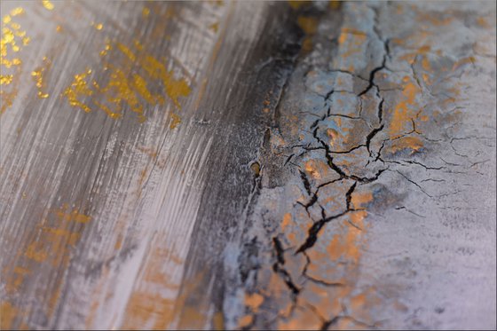 Golden Silence  - Abstract Art - Acrylic Painting - Canvas Art -  Abstract Painting - Industrial Art