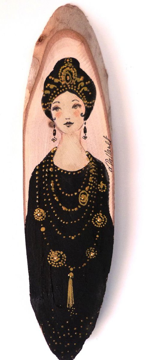 "Crazy chic" Art déco style on wood. by Loetitia Pillault
