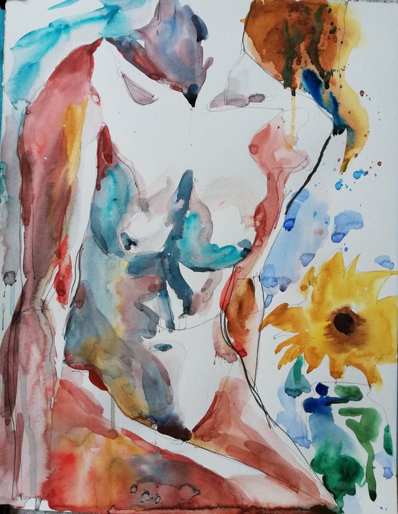 Nude with Sunflower