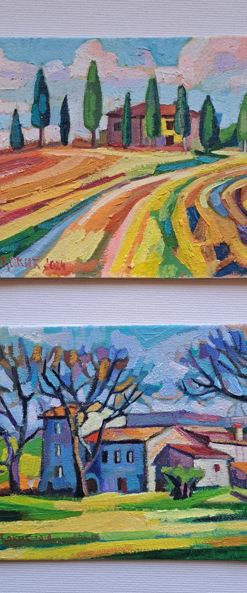 Set of two painings, 5 by Maja Đokić Mihajlović