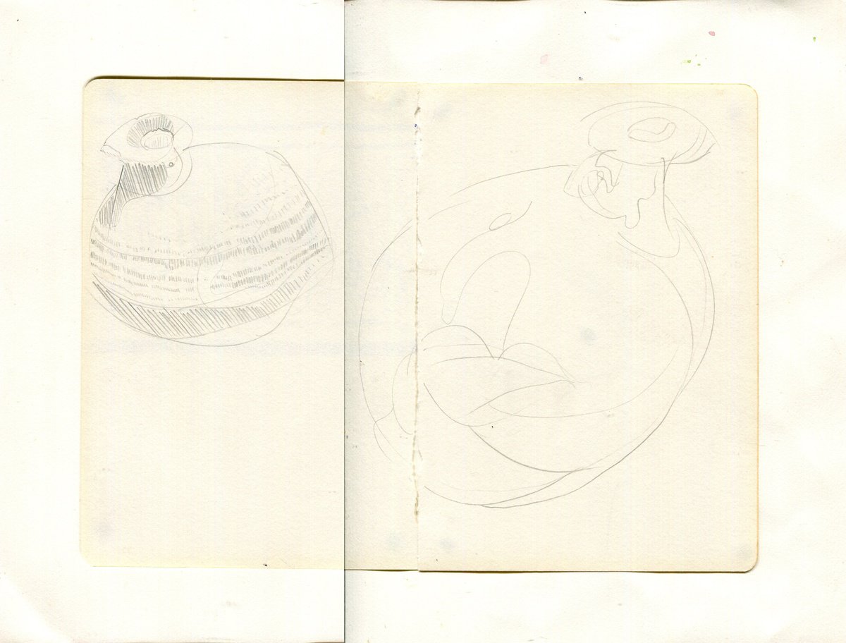 2 pots sketch by Hannah Clark