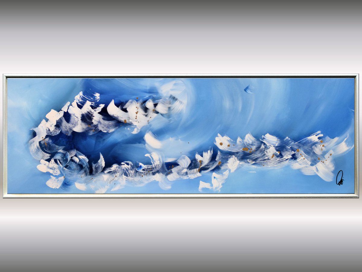 Blue Symphony - Abstract Art - Acrylic Painting - Canvas Art - Framed Painting - Abstract... by Edelgard Schroer