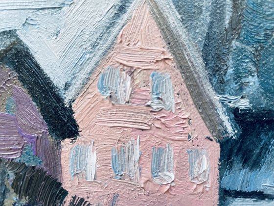 Colourful houses in the foot of the mountains