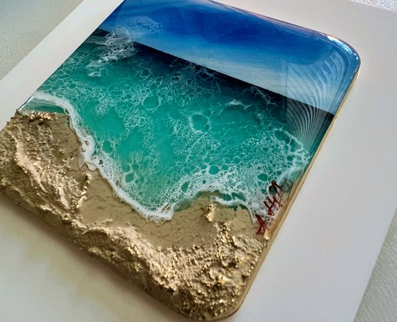 "Little wave" #5 - Miniature ocean painting