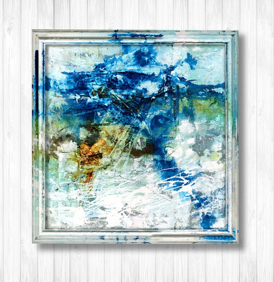 Quiet Whispers 6  - Framed Abstract Painting  by Kathy Morton Stanion