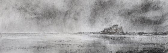 Bamburgh castle charcoal