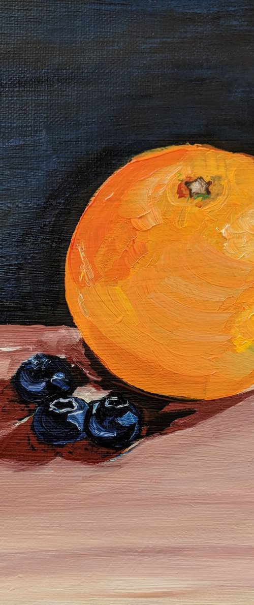 Satsuma and blueberries by Jo Earl