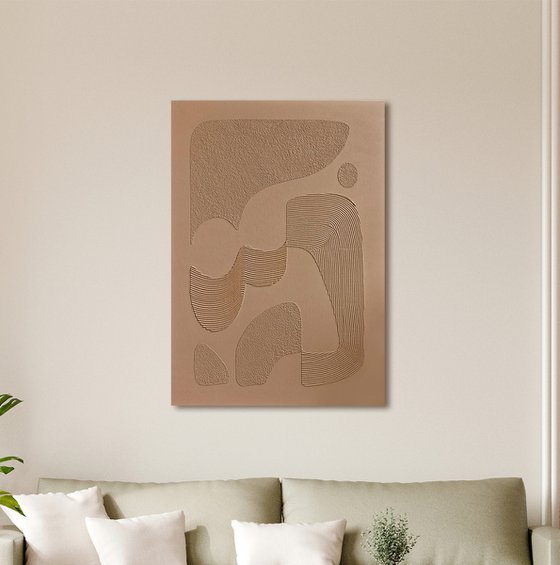 "Biege bay" Beige abstract acrylic art