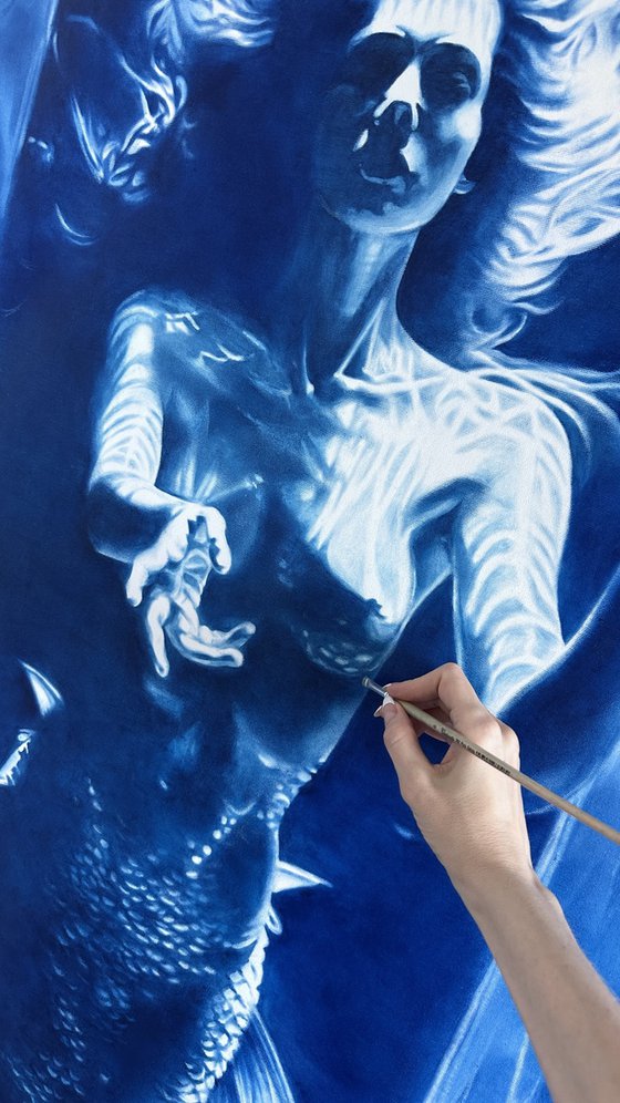 The Mermaid's Secret - Large Blue Nude