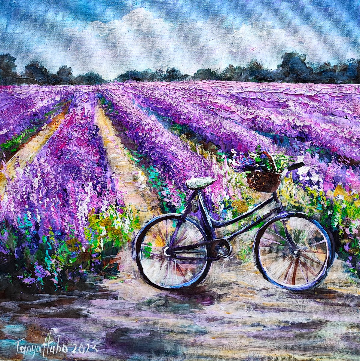 Bicycle on the lavender field by Tatajana Obuhova