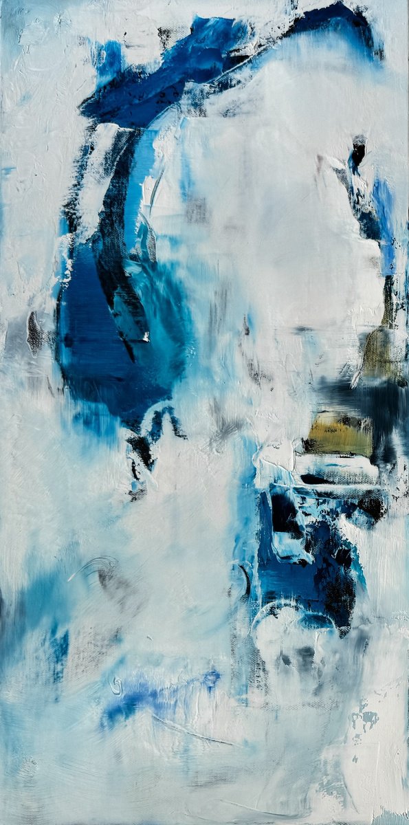 Organic Landscape Oil Painting By Roberta Heslop, 12 X 24", South Of Silence Ii, Original Artwork