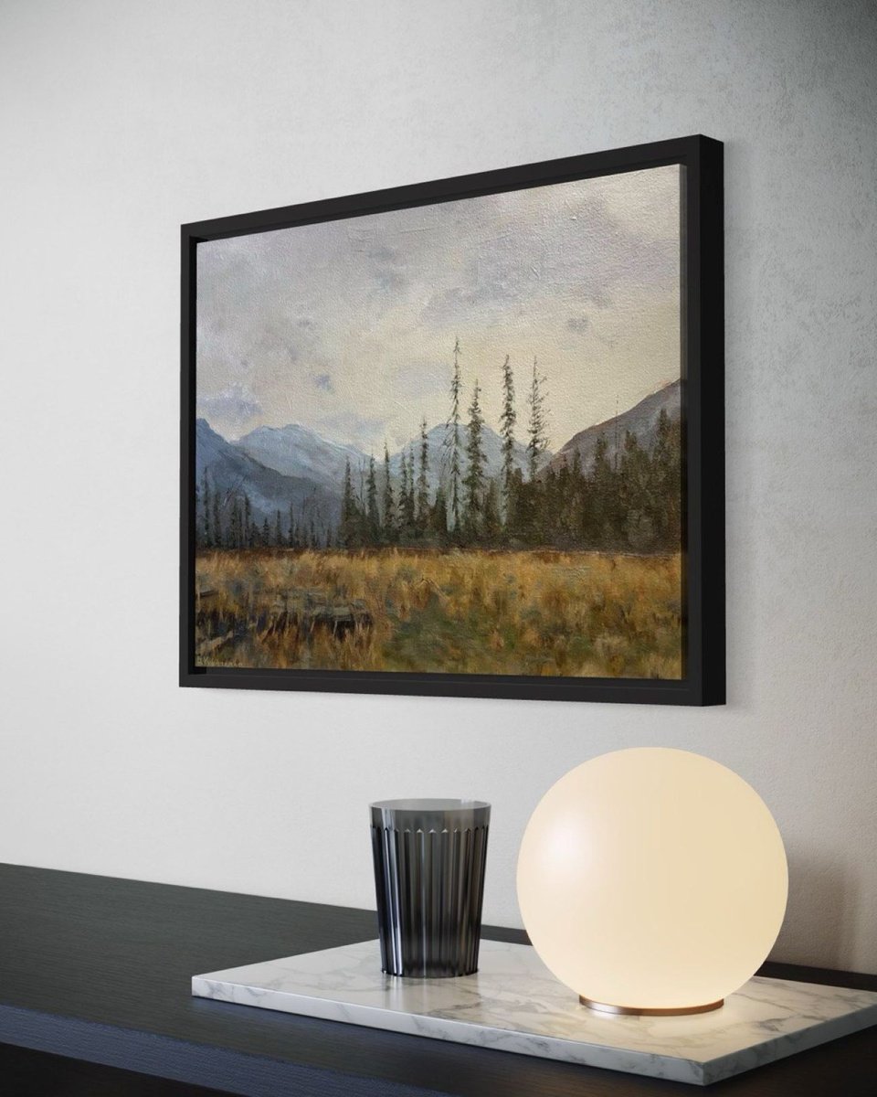 Impressionistic Landscape Oil Painting By Bohdan Vykhrenko, 16 X 12, Foggy Mountains, Original Artwork