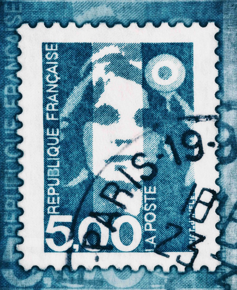 Marianne 1990 (Denim) -Stamp Collection Art by Deborah Pendell