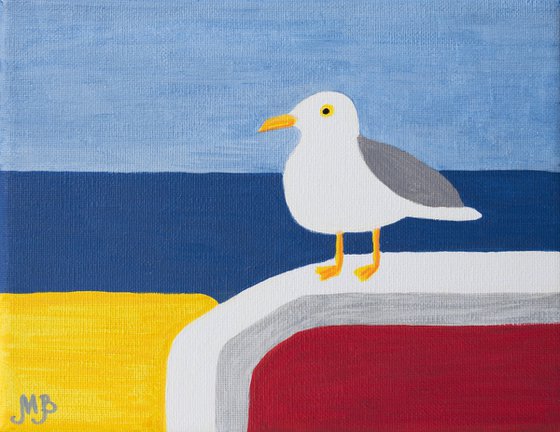Seagull on the balcony
