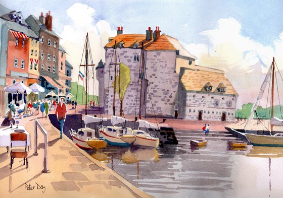 Honfleur Harbour. Boats, Normandy, France