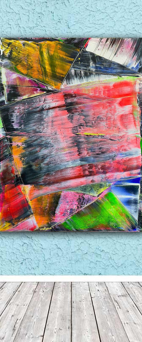 "In Your Face" - Original PMS Large Abstract Acrylic Painting On Canvas - 30" x 40" by Preston M. Smith (PMS)