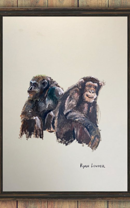 Two Chimpanzees by Ryan  Louder