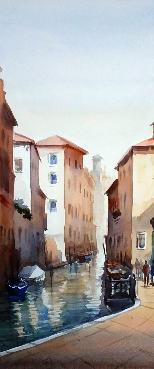 Venice  - Watercolor Painting by Samiran Sarkar