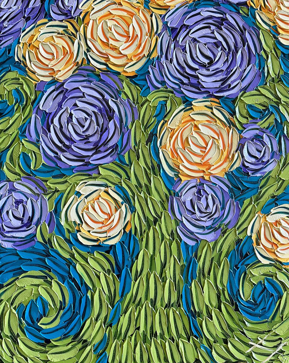 Organic Abstract Oil Painting By Bill Stone, 24 X 30, Flourish 2, Original Artwork