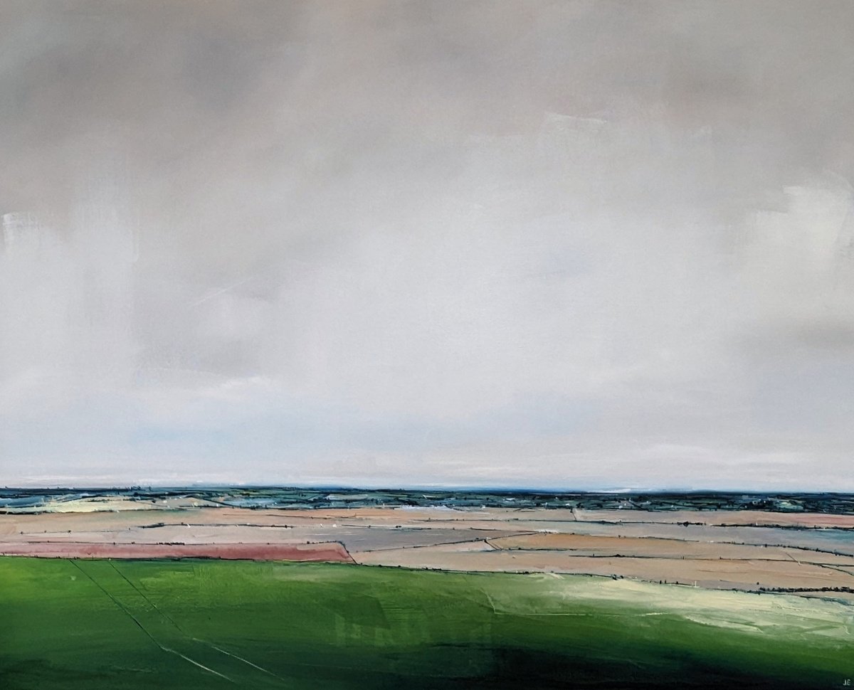 Expressive Oil Painting , Saunderton, Chiltern Hills Landscape By Jo Earl, 39 X 31, Artwork For Sale On Artfinder