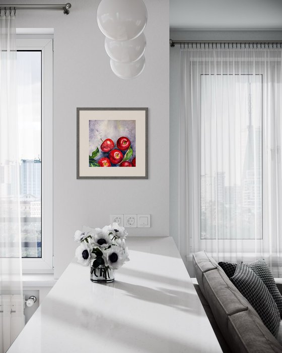 Red Apples on Cement