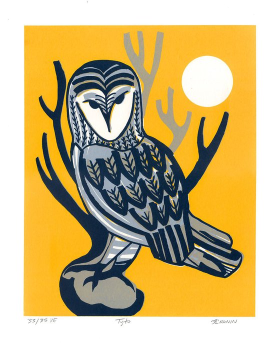 Tyto - Limited Edition Screenprint (yellow/gray)