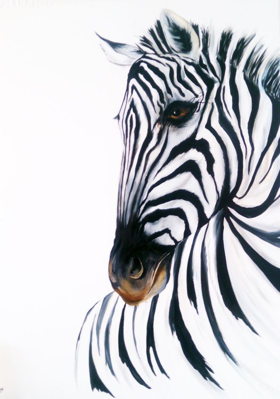 Zebra on huge canvas 30 x 40 inches