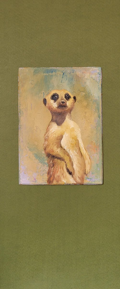 Meercat looks at the horizon by Lisa Braun