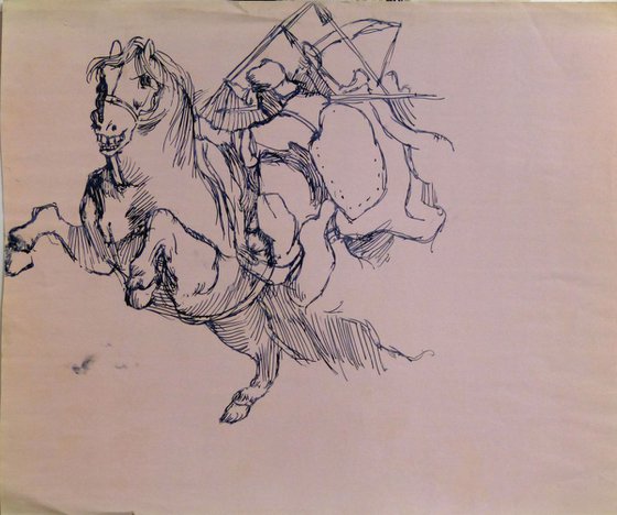 SAINT GEORGE, A Study of Rubens, 25x32 cm