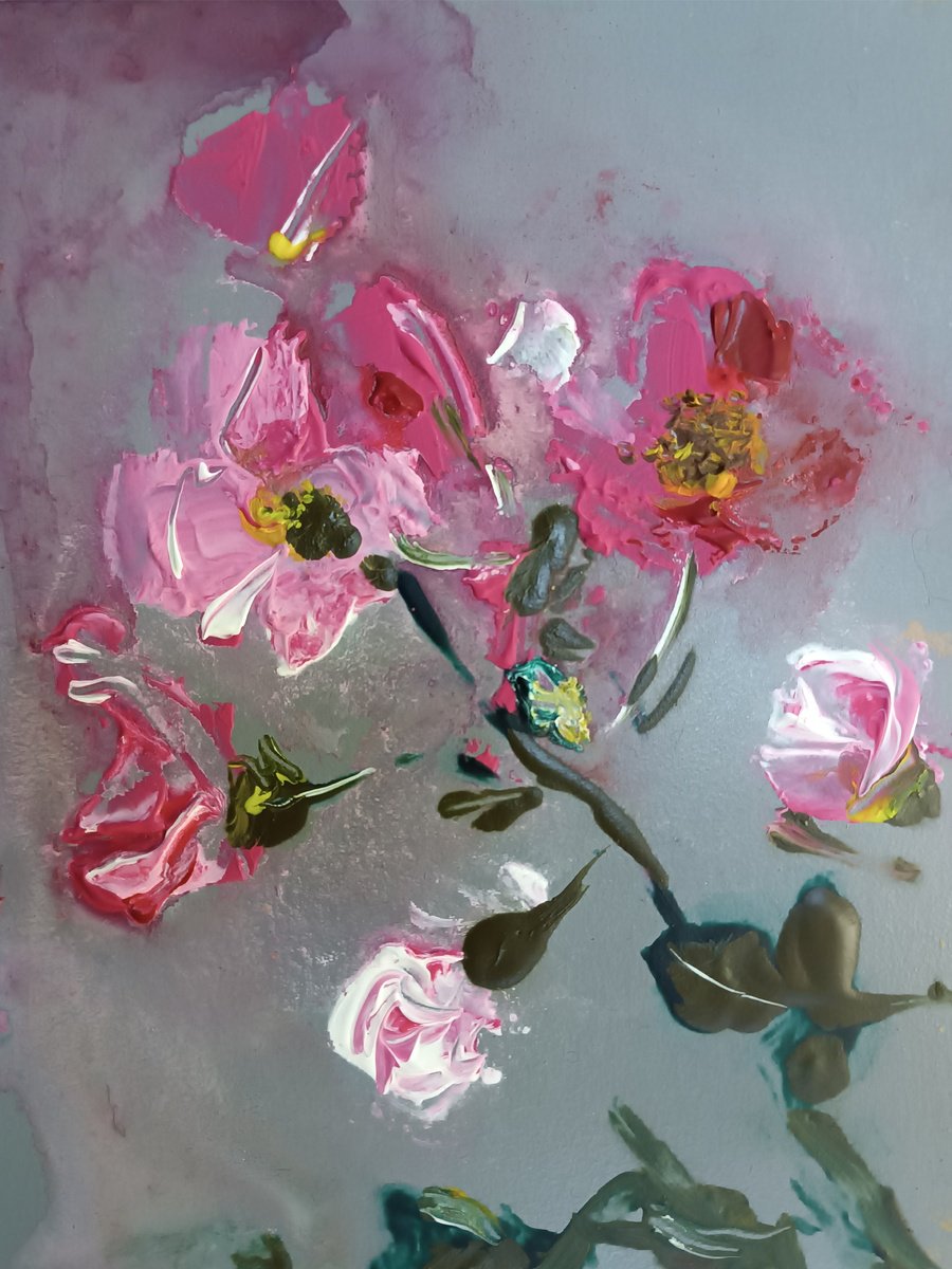 Impressionistic Botanical Oil Painting By Mykola Samoilenko, 6 X 8", For You, Original Artwork