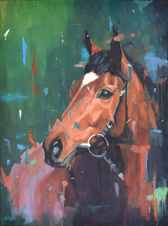 Tiger Roll - Thoroughbred Racehorse - Oil On Canvas - 101cm x 76cm