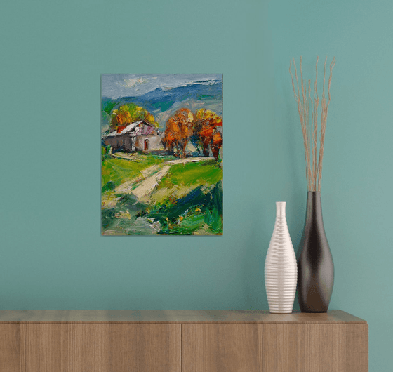 Autumn Road to the Cottage