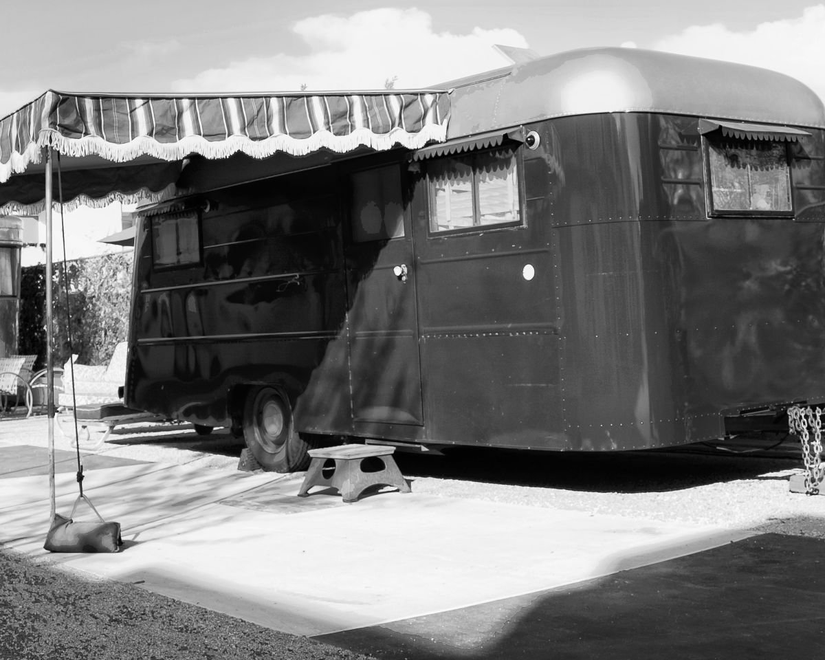 Photorealistic Photograph , Trailer Made Noir Palm Springs By William Dey, 22 X 18, Artwork For Sale On Artfinder
