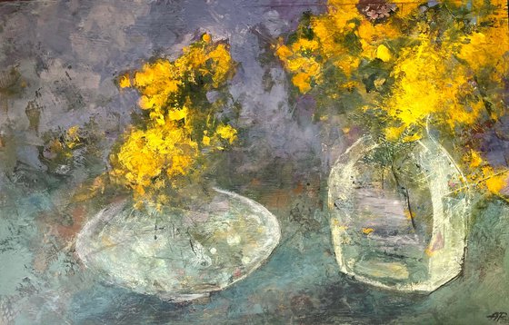 Vases With Yellow Flowers