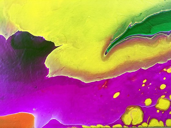 "Alien Landscape" - FREE Shipping to USA - Original Abstract PMS Acrylic Painting, 20 x 16 inches