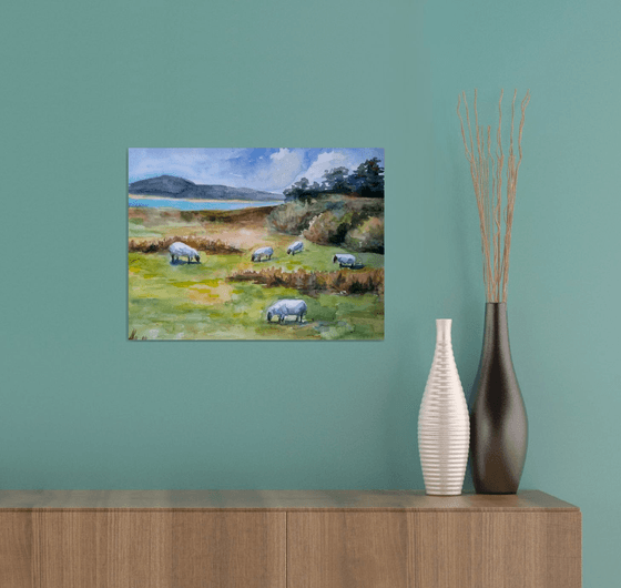 Scottish landscape with sheep