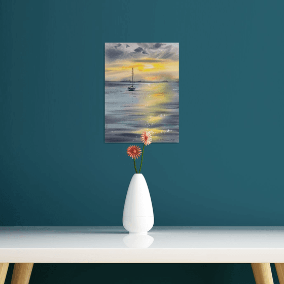 Yacht in Golden Light