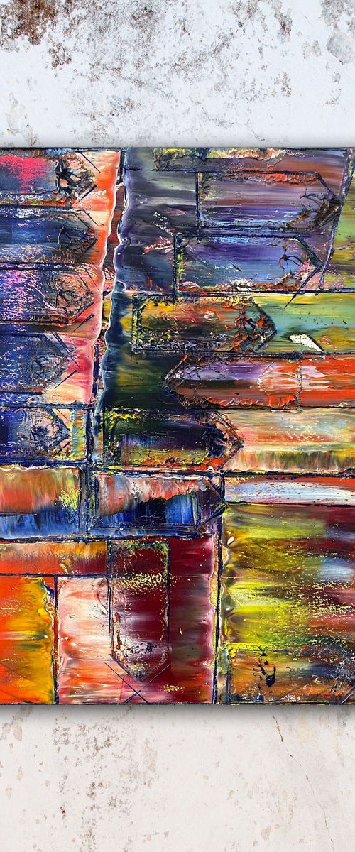 "Get Your Hands Dirty" - FREE USA SHIPPING - Original PMS Abstract Oil Painting On Canvas - 16" x 20" by Preston M. Smith (PMS)