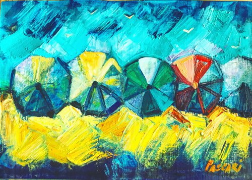 Beach umbrellas by Olga Pascari