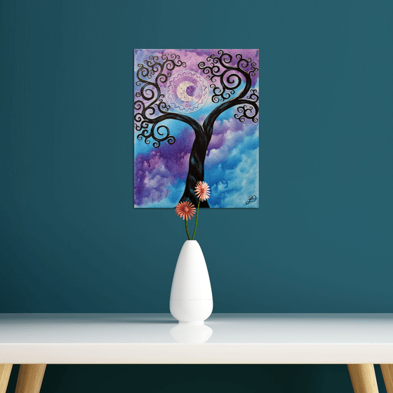 Untitled - 229 Moon mandala and tree