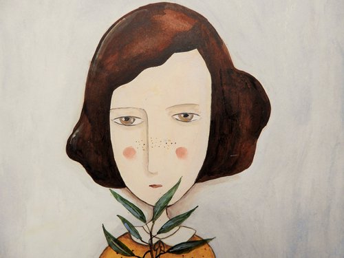 The girl with a plant on her hand by Silvia Beneforti