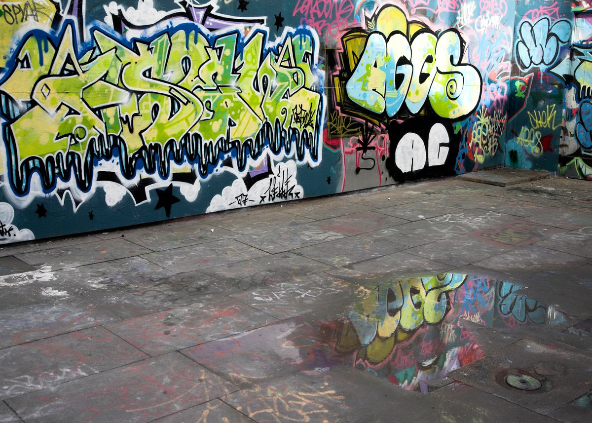South Bank Graffiti, London (Small) by Paula Smith