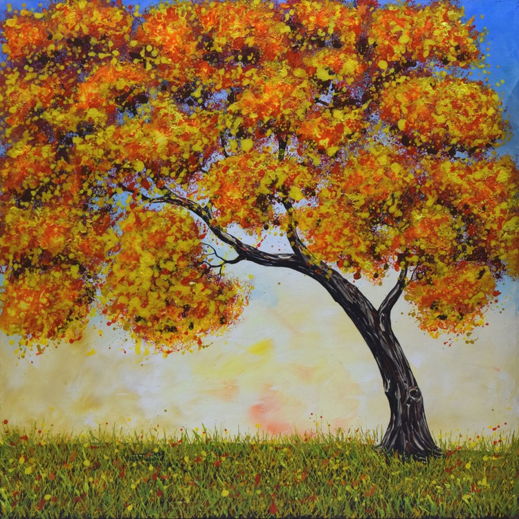 Oak Tree Painting Fall Tree Painting Impasto L Artfinder