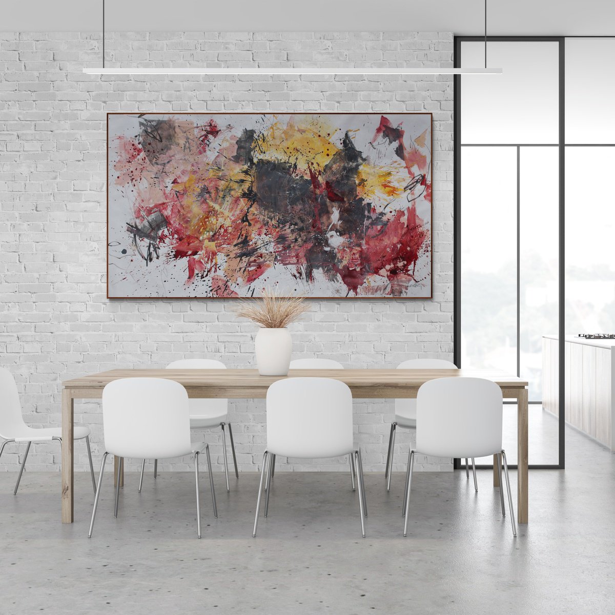 Abstract Painting By Daniela Schweinsberg, 93 X 55, Never Slow Down, Original Artwork