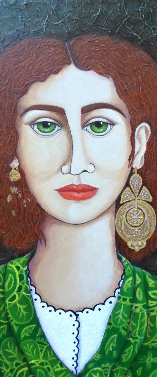 Woman with green eyes by Madalena  Lobao-Tello